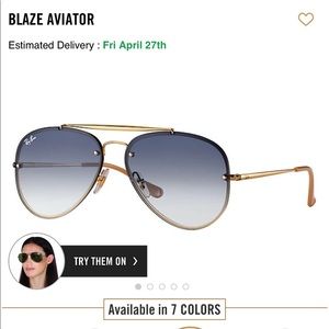 Ray Ban 58 mm Blaze collection aviator